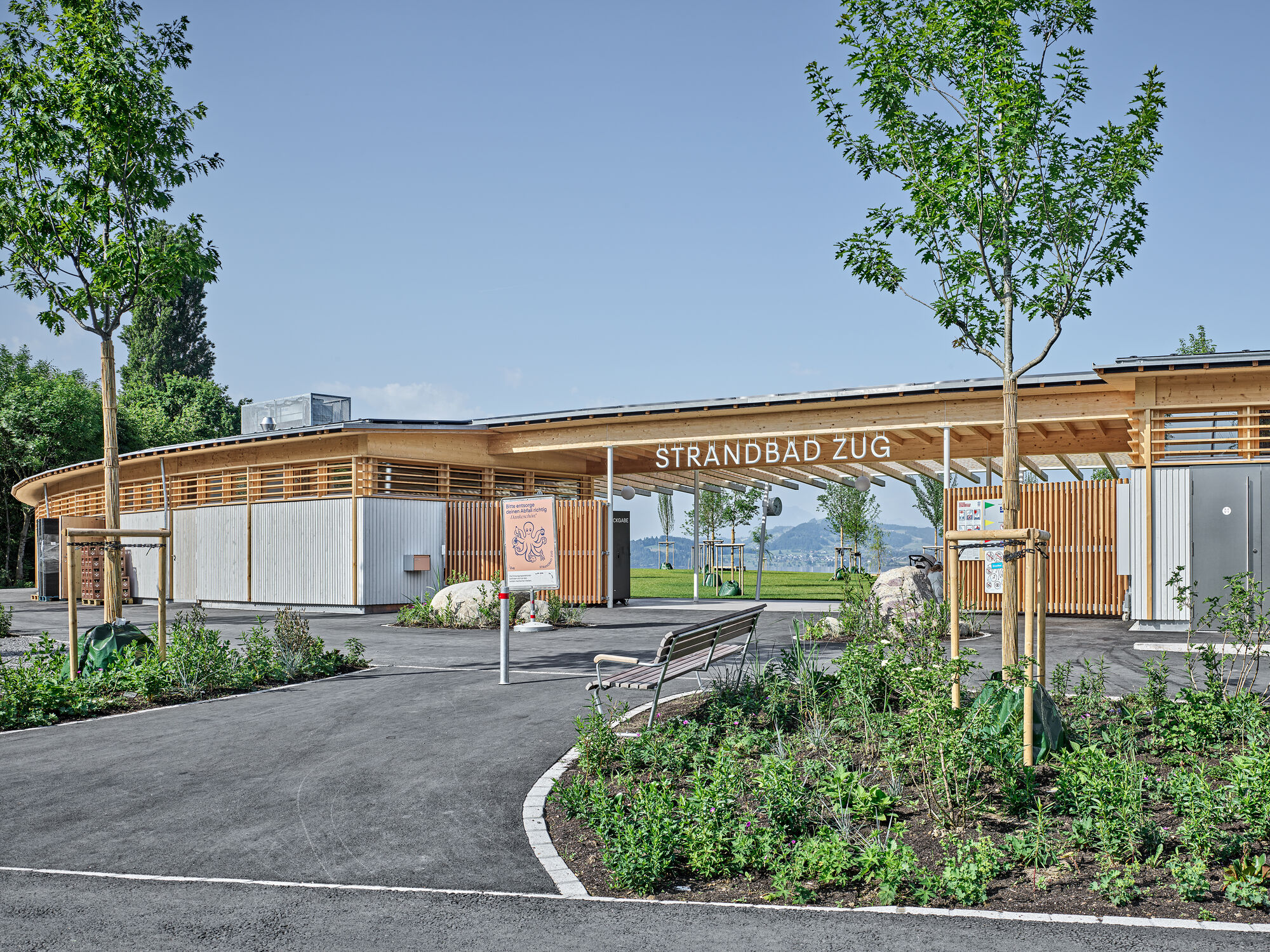 Haupteingang Strandbad Chamer Fussweg